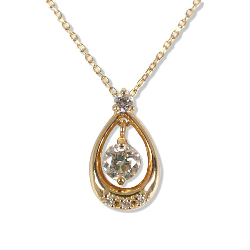 【中古】K18YG/ダイヤモンド/0.171ct/M-Si2-Good//ペンダント/ネックレス/j155-32