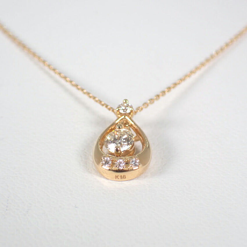 【中古】K18YG/ダイヤモンド/0.171ct/M-Si2-Good//ペンダント/ネックレス/j155-32