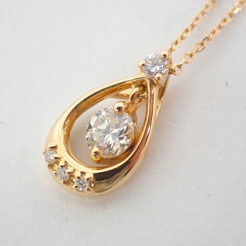 【中古】K18YG/ダイヤモンド/0.171ct/M-Si2-Good//ペンダント/ネックレス/j155-32