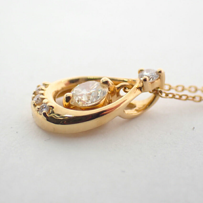 【中古】K18YG/ダイヤモンド/0.171ct/M-Si2-Good//ペンダント/ネックレス/j155-32