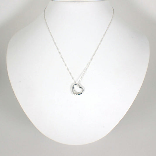 【中古】TIFFANY/ティファニー 925 オープンハート ペンダント/ネックレス/j156-43