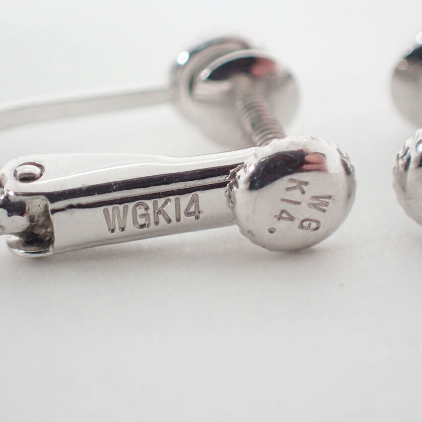 【中古】K14WG 黒蝶真珠/ブラックパール ピアス/j157-80