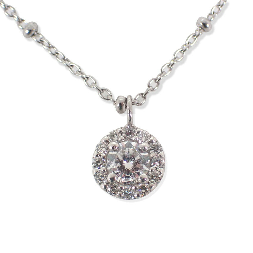 【中古】Pt950/850 ダイヤモンド/0.169ct  ネックレス/j157-82