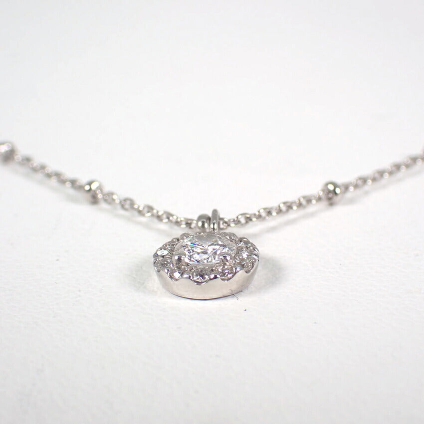 【中古】Pt950/850 ダイヤモンド/0.169ct  ネックレス/j157-82