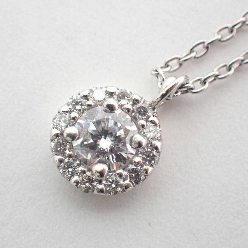 【中古】Pt950/850 ダイヤモンド/0.169ct  ネックレス/j157-82
