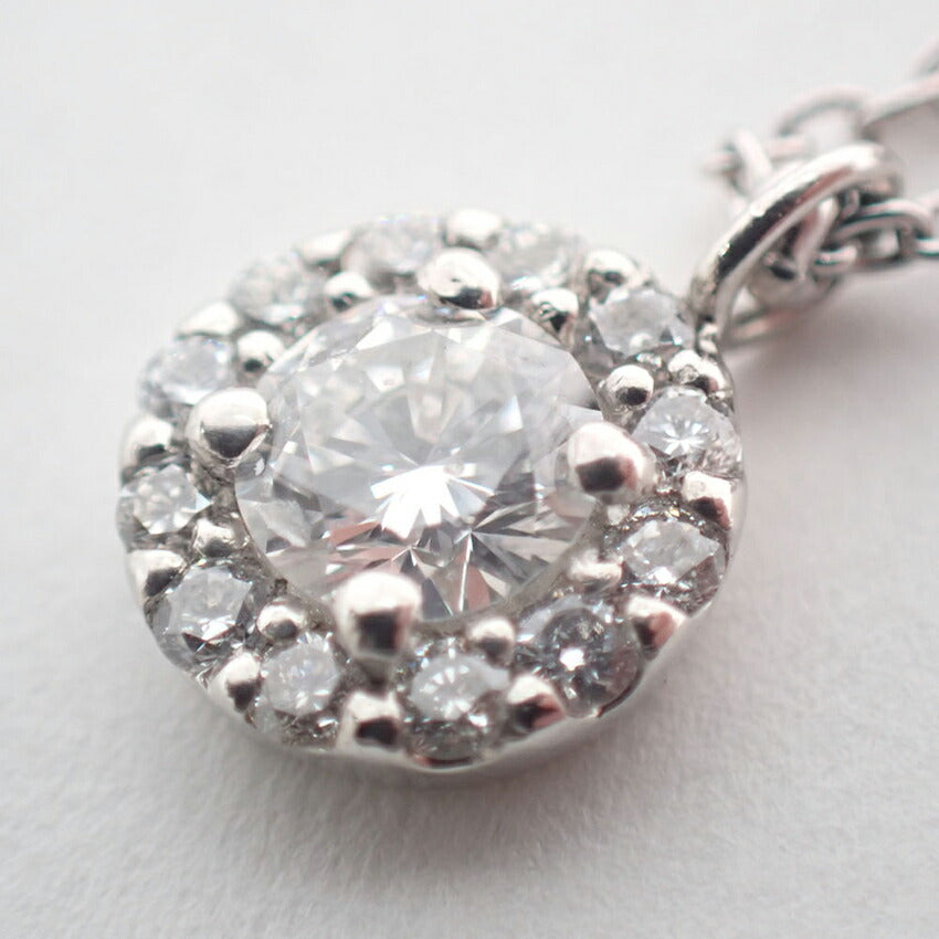 【中古】Pt950/850 ダイヤモンド/0.169ct  ネックレス/j157-82
