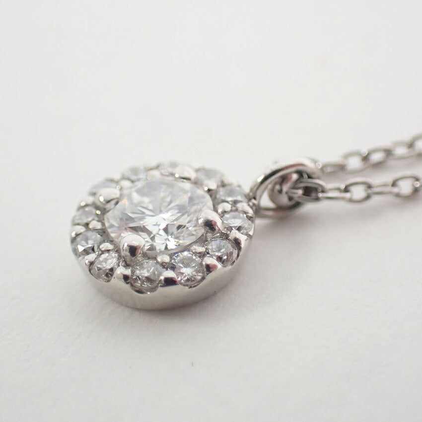 【中古】Pt950/850 ダイヤモンド/0.169ct  ネックレス/j157-82