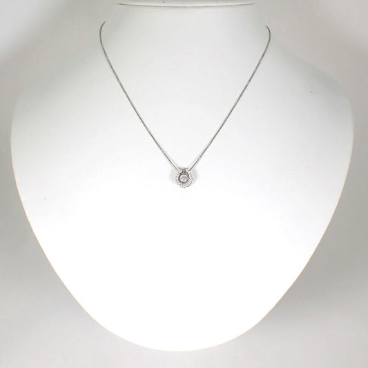【中古】Pt900/850 ダイヤモンド 0.216ct/0.18 ホースシュー ペンダント/ネックレス/j157-84