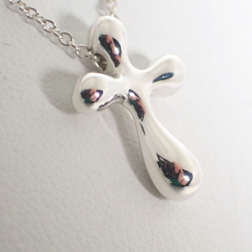 【中古】TIFFANY/ティファニー 925 ティアドロップ スモールクロス ペンダント/ネックレス/j161-38