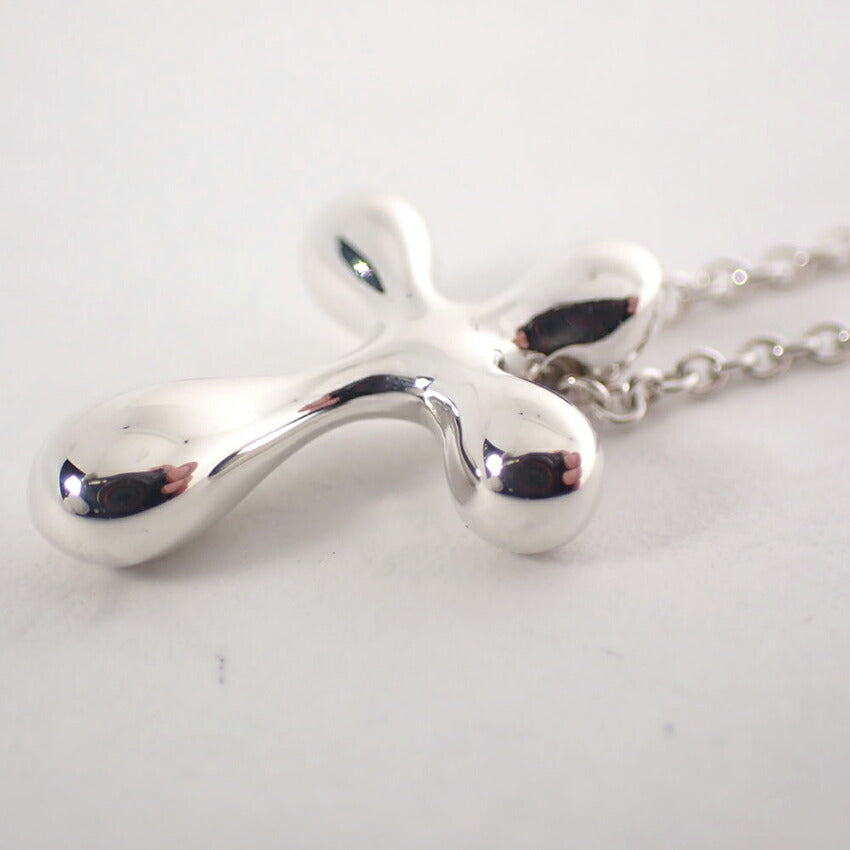 【中古】TIFFANY/ティファニー 925 ティアドロップ スモールクロス ペンダント/ネックレス/j161-38