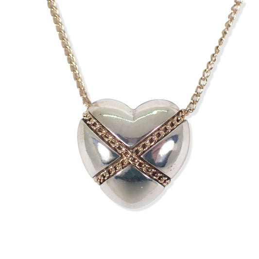 【中古】TIFFANY/ティファニー 925/14K ハート ペンダント/ネックレス/j162-53