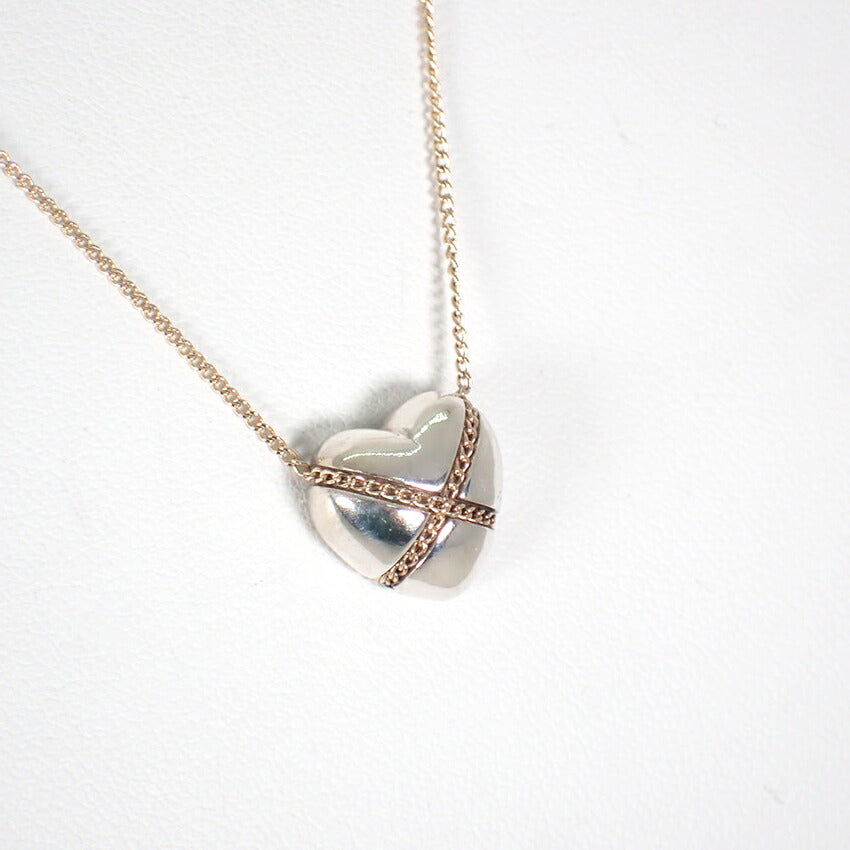 【中古】TIFFANY/ティファニー 925/14K ハート ペンダント/ネックレス/j162-53