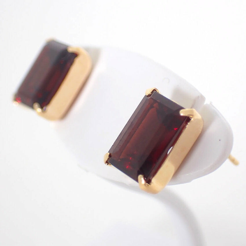 K18ガーネット 1.75ｃｔ、1.75ｃｔ ピアス/j162-59