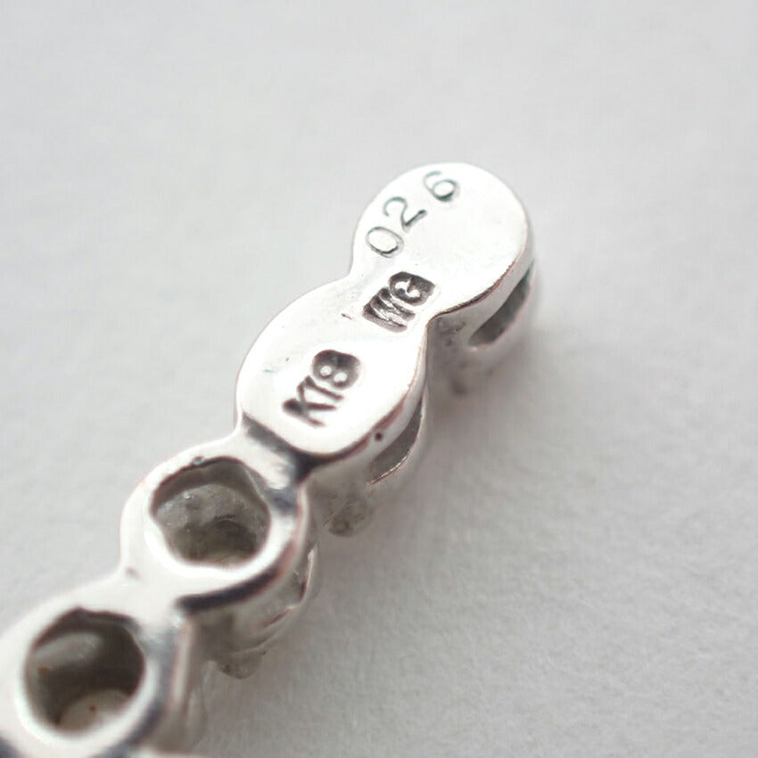 【中古】K18WG ダイヤモンド/0.26ct クロス ペンダントトップ/j163-67