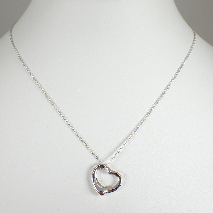 【中古】TIFFANY/ティファニー 925 オープンハート ペンダント/ネックレス/j164-10