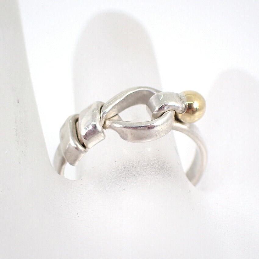 【中古】TIFFANY/ティファニー 925/750 フック＆アイ コンビ リング /12号/j164-11