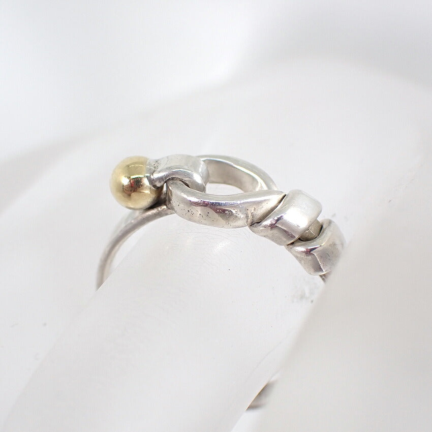 【中古】TIFFANY/ティファニー 925/750 フック＆アイ コンビ リング /12号/j164-11
