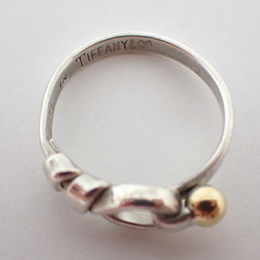【中古】TIFFANY/ティファニー 925/750 フック＆アイ コンビ リング /12号/j164-11