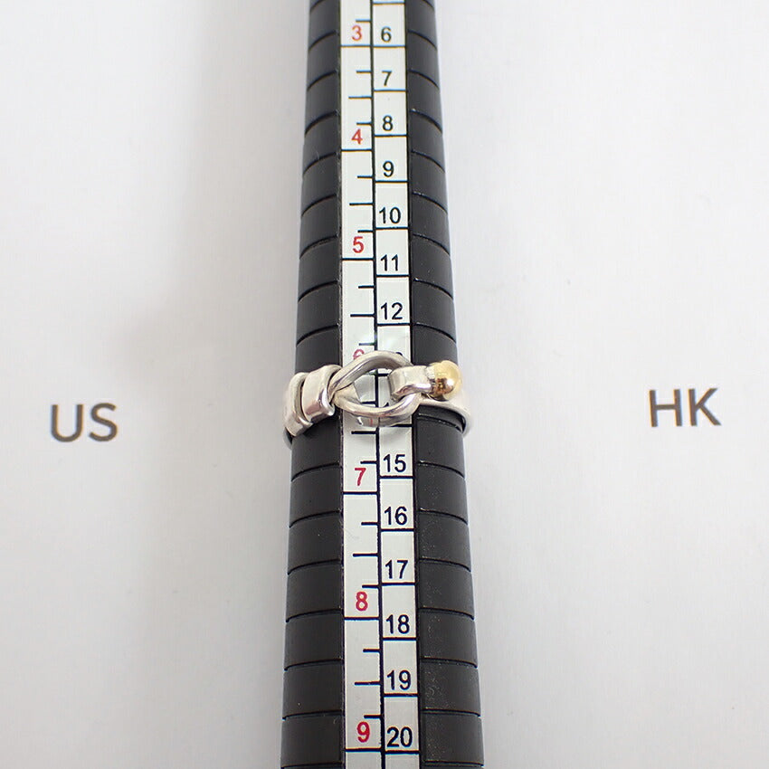 【中古】TIFFANY/ティファニー 925/750 フック＆アイ コンビ リング /12号/j164-11