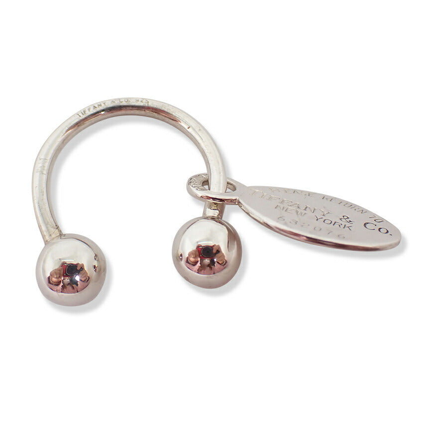 【中古】TIFFANY/ティファニー 925 リターントゥオーバルタグ キーリング/j164-8