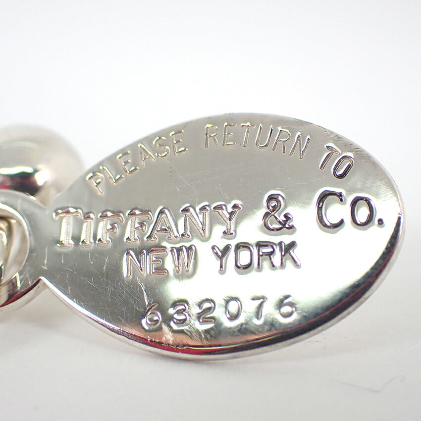 【中古】TIFFANY/ティファニー 925 リターントゥオーバルタグ キーリング/j164-8