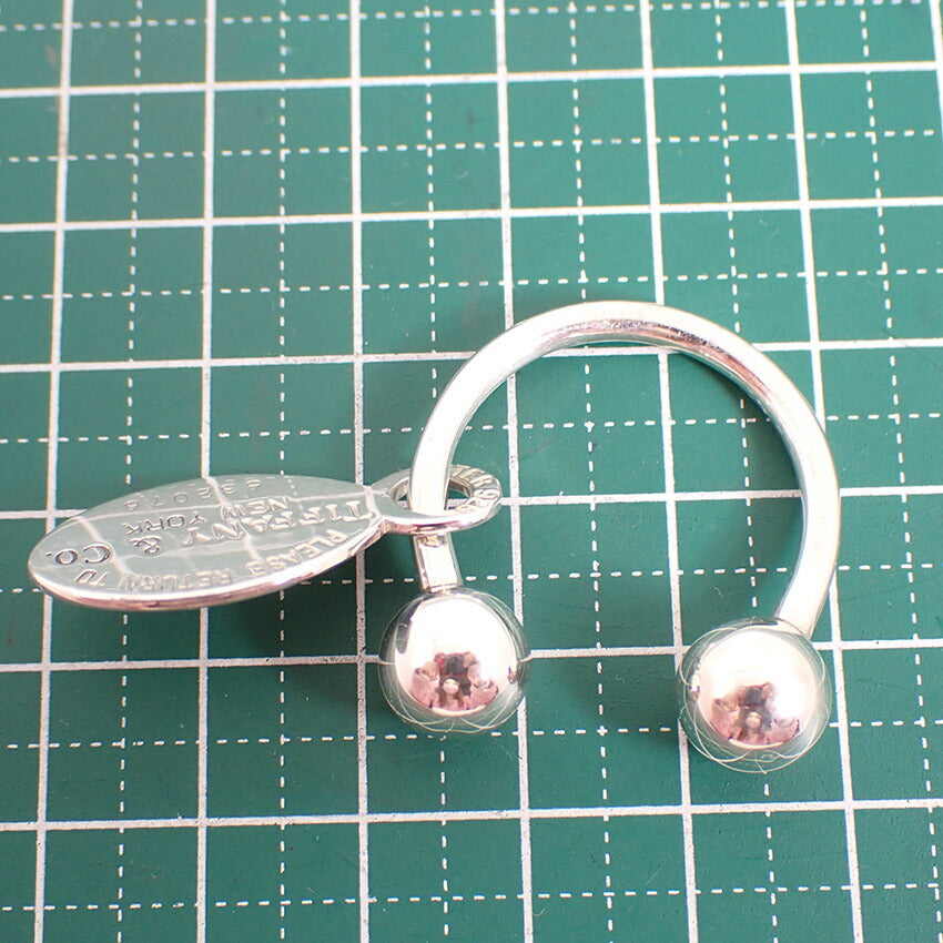 【中古】TIFFANY/ティファニー 925 リターントゥオーバルタグ キーリング/j164-8