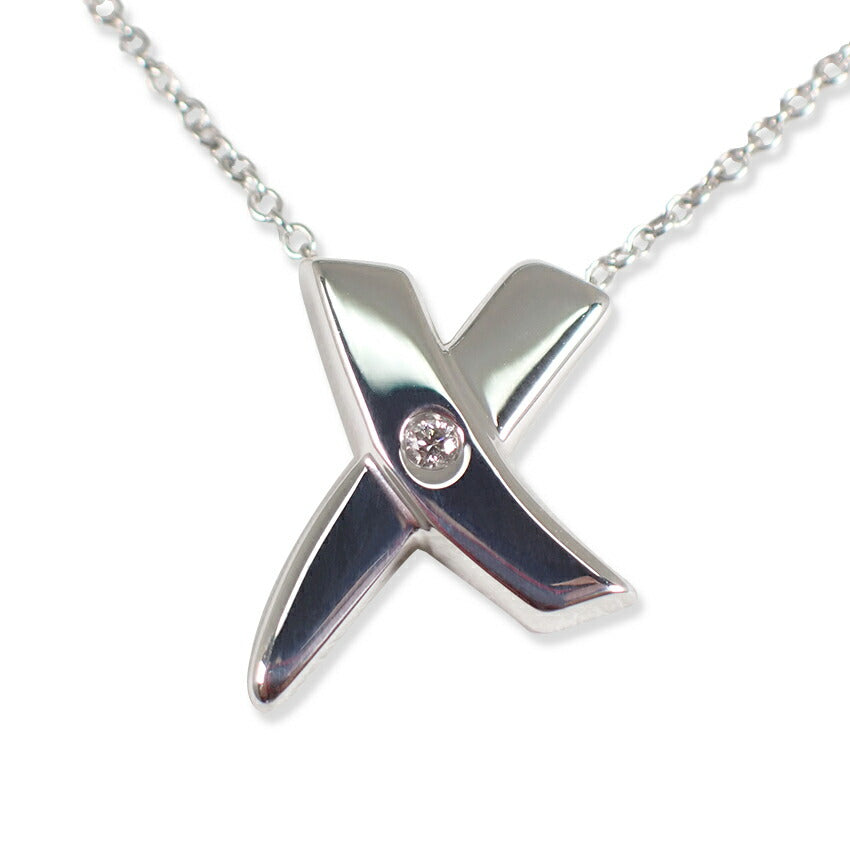 【中古】TIFFANY/ティファニー 925 キス ダイヤ パロマピカソ ネックレス/j165-2