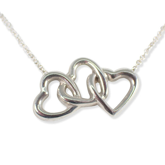 【中古】TIFFANY/ティファニー 925 トリプルハート ペンダント/ネックレス/j166-8