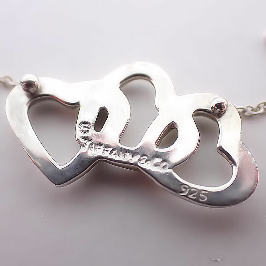 【中古】TIFFANY/ティファニー 925 トリプルハート ペンダント/ネックレス/j166-8