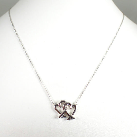【中古】TIFFANY/ティファニー 925 ダブルラビングハート ペンダント/ネックレス/j167-1