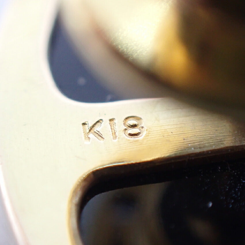 【中古】K18 ストーンカメオ 馬 ブローチ/j167-4