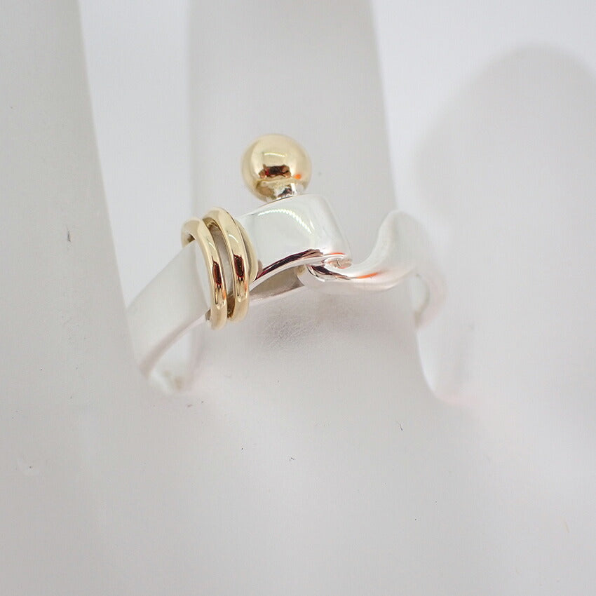 【中古】TIFFANY/ティファニー 925/750 フック＆アイ  リング /12号/j168-12