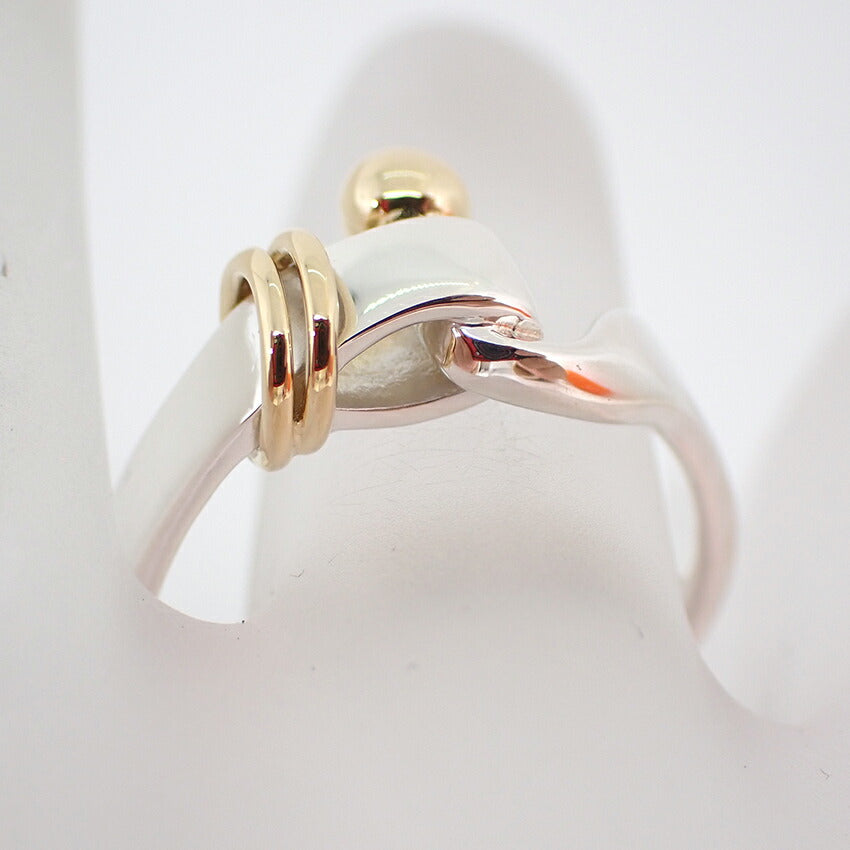 【中古】TIFFANY/ティファニー 925/750 フック＆アイ  リング /12号/j168-12