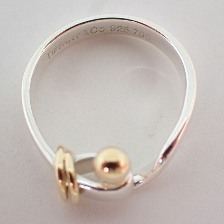 【中古】TIFFANY/ティファニー 925/750 フック＆アイ  リング /12号/j168-12