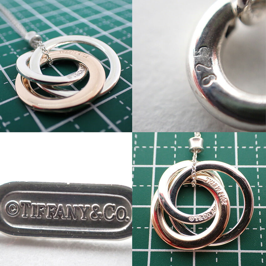 【中古】TIFFANY/ティファニー 925/メタル 1837 インターロッキング サークル ネックレス/j168-4