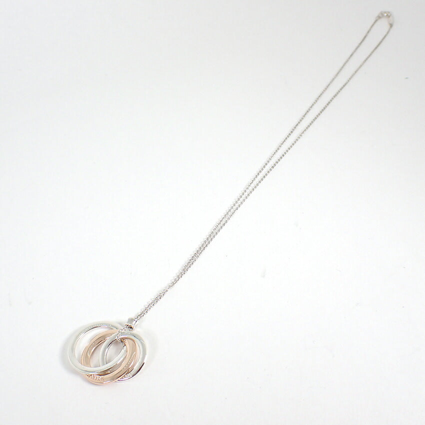 【中古】TIFFANY/ティファニー 925/メタル 1837 インターロッキング サークル ネックレス/j168-4