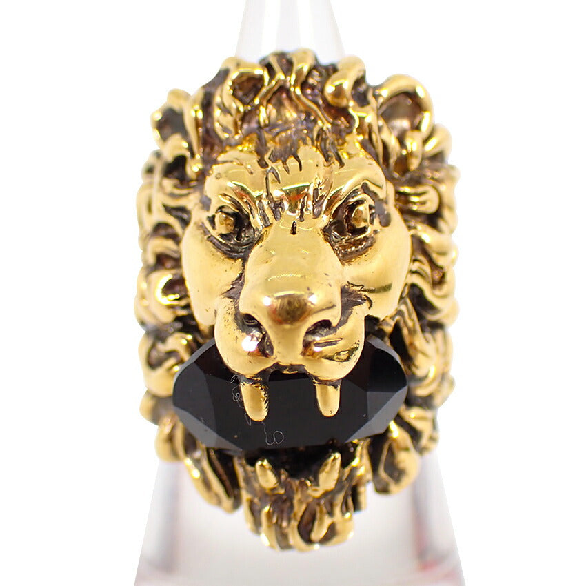 【中古】GUCCI/グッチ ライオンヘッド カラーストーンリング /16号/j168-6