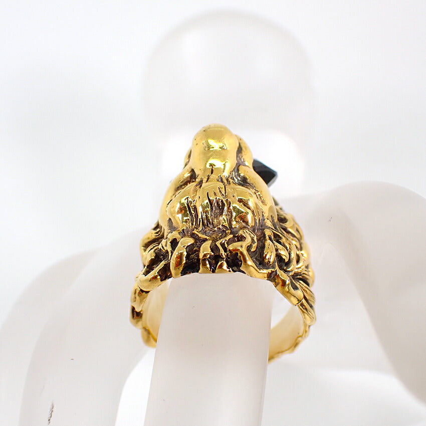 【中古】GUCCI/グッチ ライオンヘッド カラーストーンリング /16号/j168-6