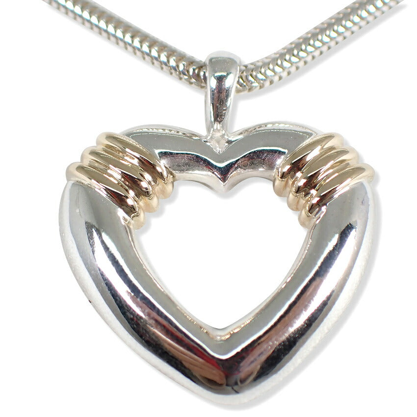 【中古】TIFFANY/ティファニー 925/750 オープンハート ペンダント/j169-6