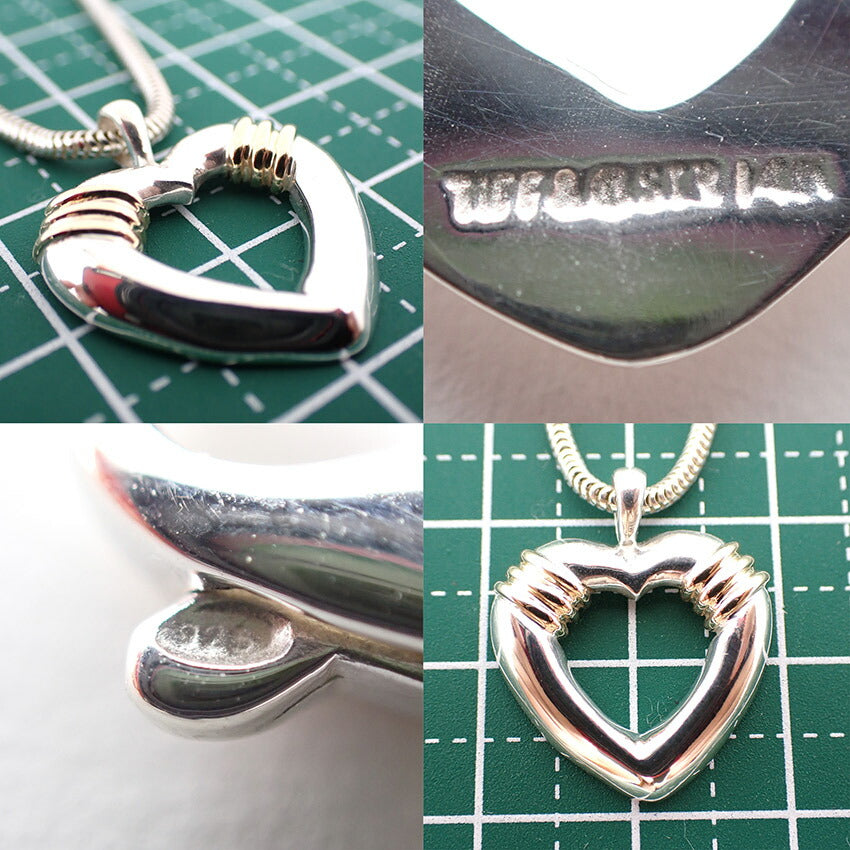 【中古】TIFFANY/ティファニー 925/750 オープンハート ペンダント/j169-6