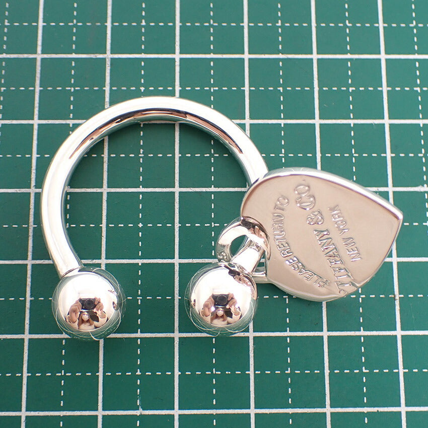 【中古】TIFFANY/ティファニー 925 ハート チャーム付き キーリング/j170-7