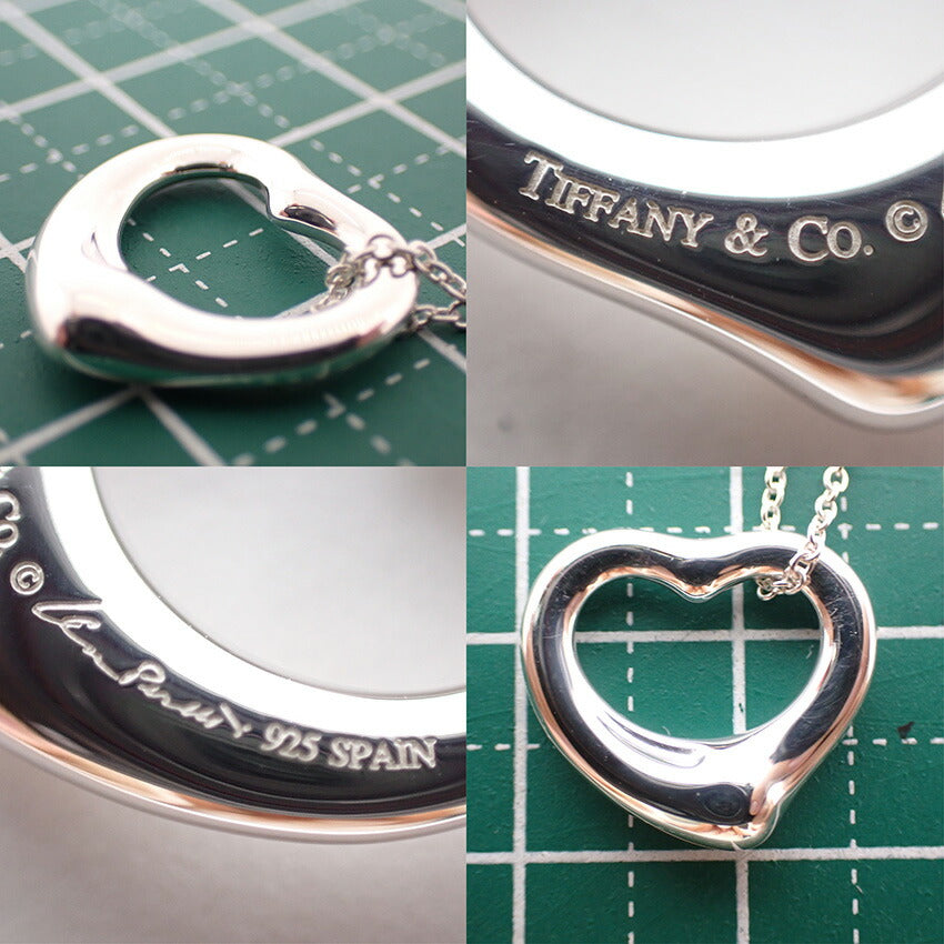 【中古】TIFFANY/ティファニー 925 オープンハート ペンダント/ネックレス/j171-2