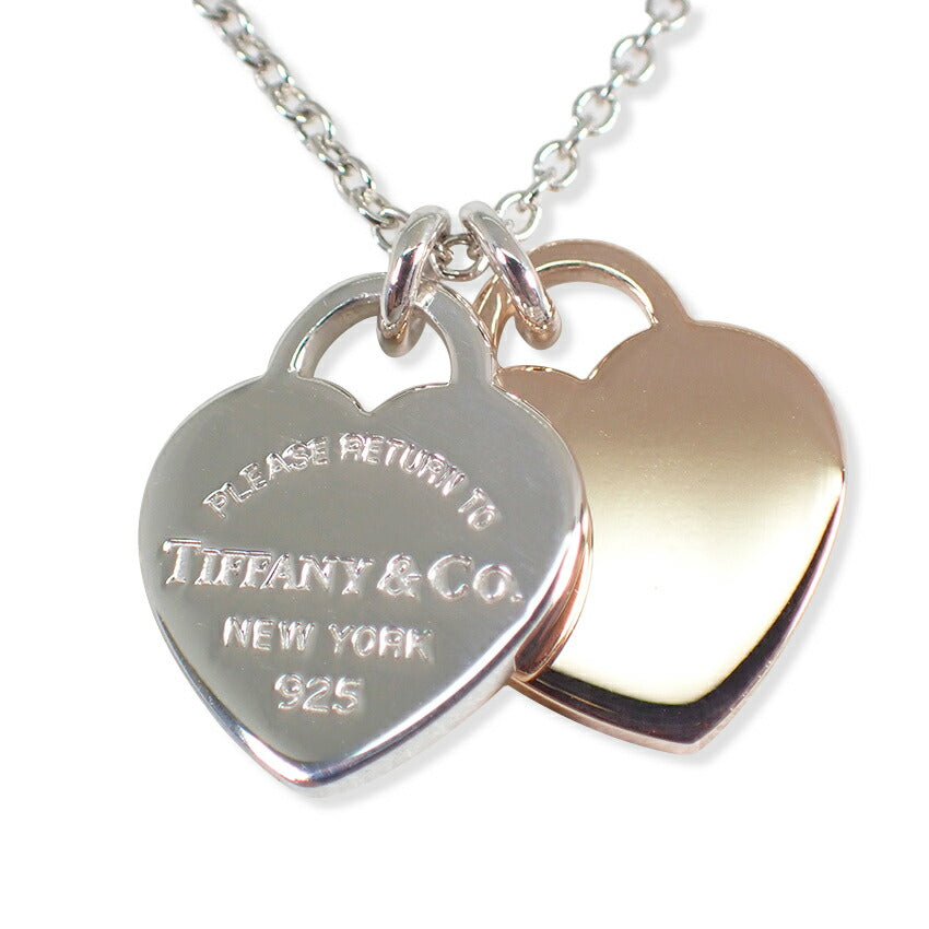 【中古】TIFFANY/ティファニー 925/ルべドメタル リターントゥティファニー ダブルハートタグ ペンダント/j172-13