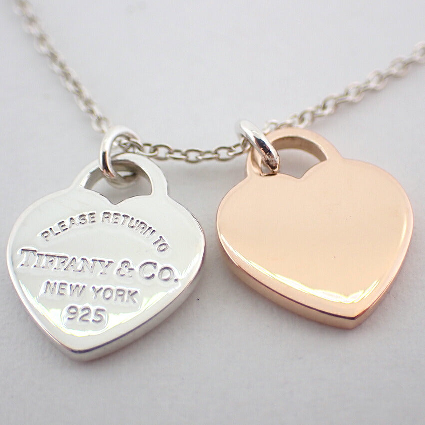 【中古】TIFFANY/ティファニー 925/ルべドメタル リターントゥティファニー ダブルハートタグ ペンダント/j172-13