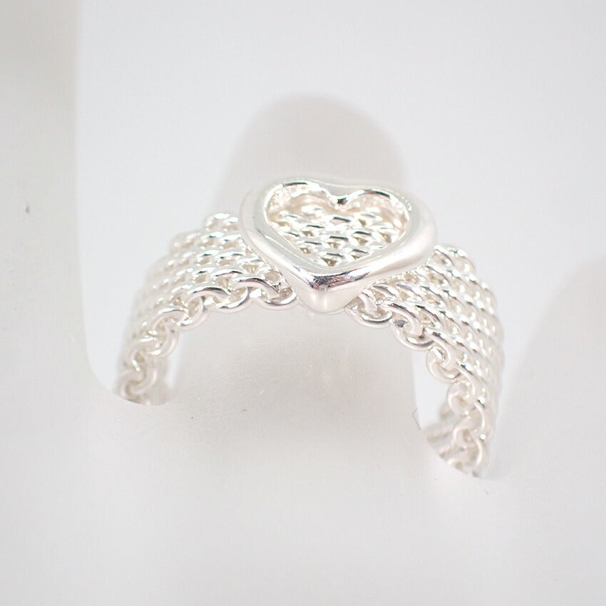 【中古】TIFFANY/ティファニー 925 ハート サマセットメッシュ リング /12.5号/j172-4