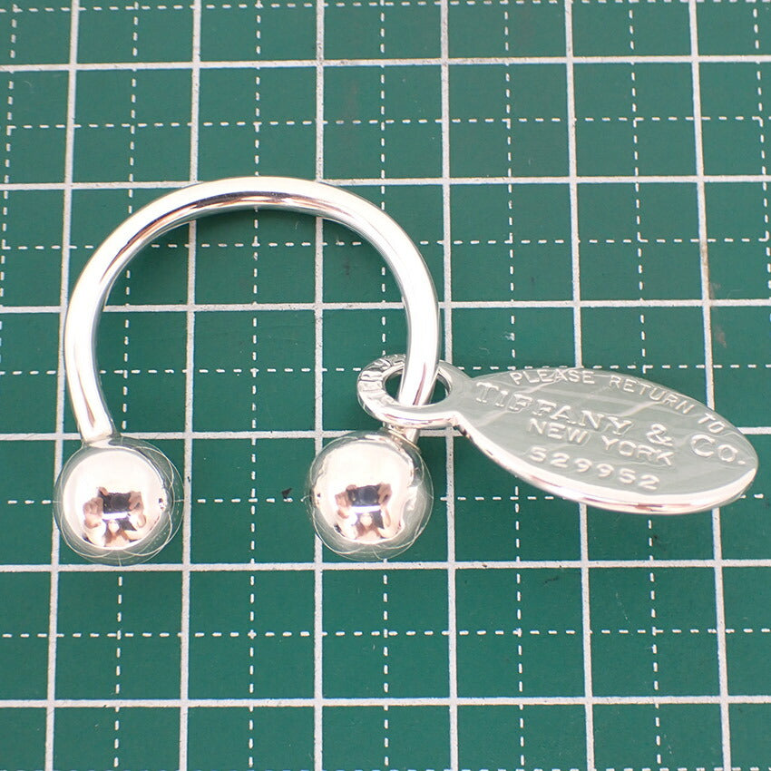 【中古】TIFFANY/ティファニー 925 リターントゥオーバルタグ キーリング/j172-8