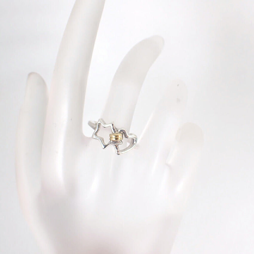 【中古】TIFFANY/ティファニー 925/750 スター/ハート  リング /13号/j173-11