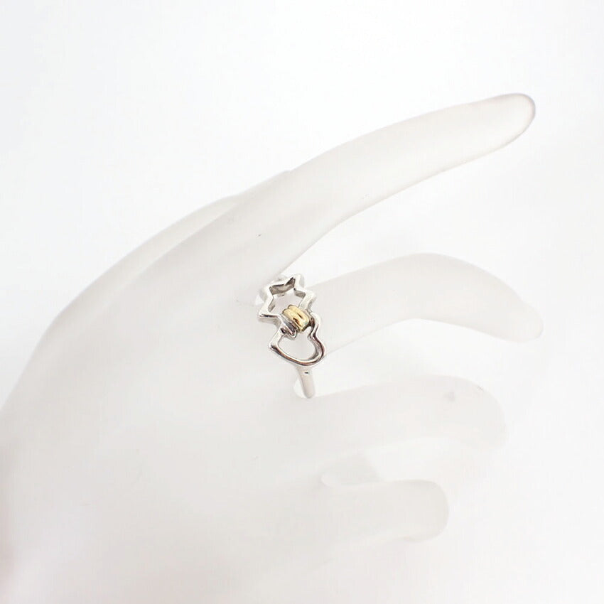 【中古】TIFFANY/ティファニー 925/750 スター/ハート  リング /13号/j173-11