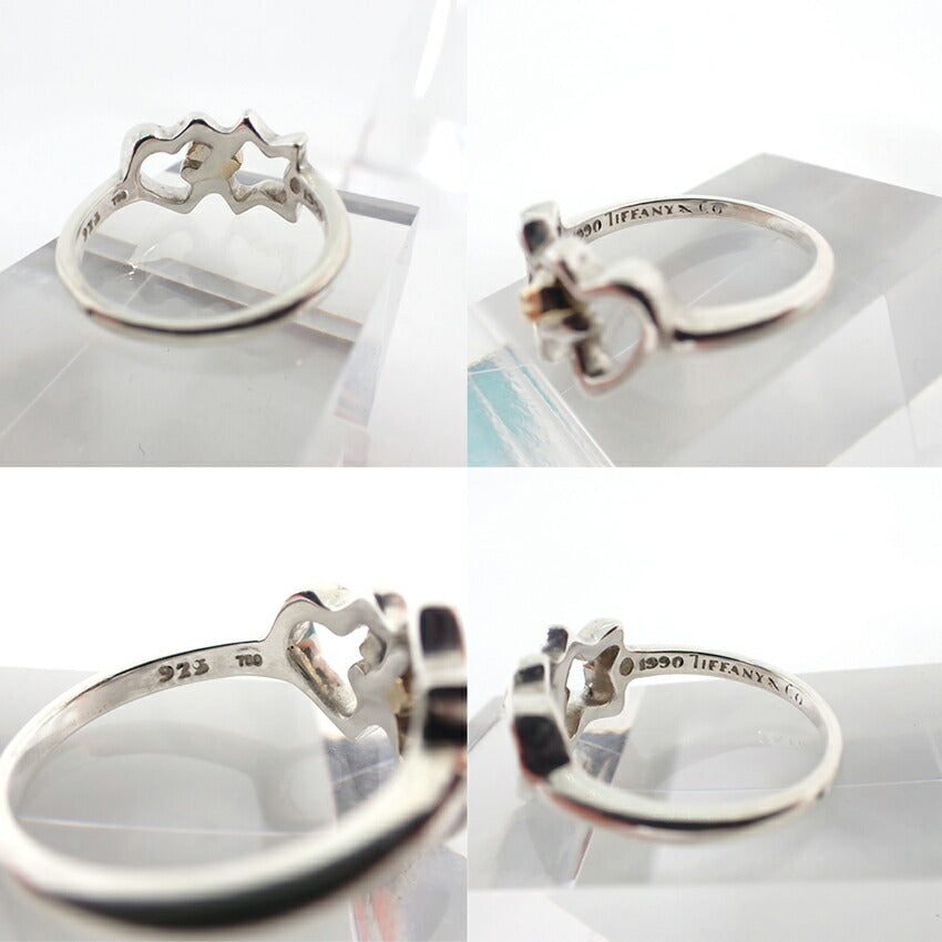 【中古】TIFFANY/ティファニー 925/750 スター/ハート  リング /13号/j173-11