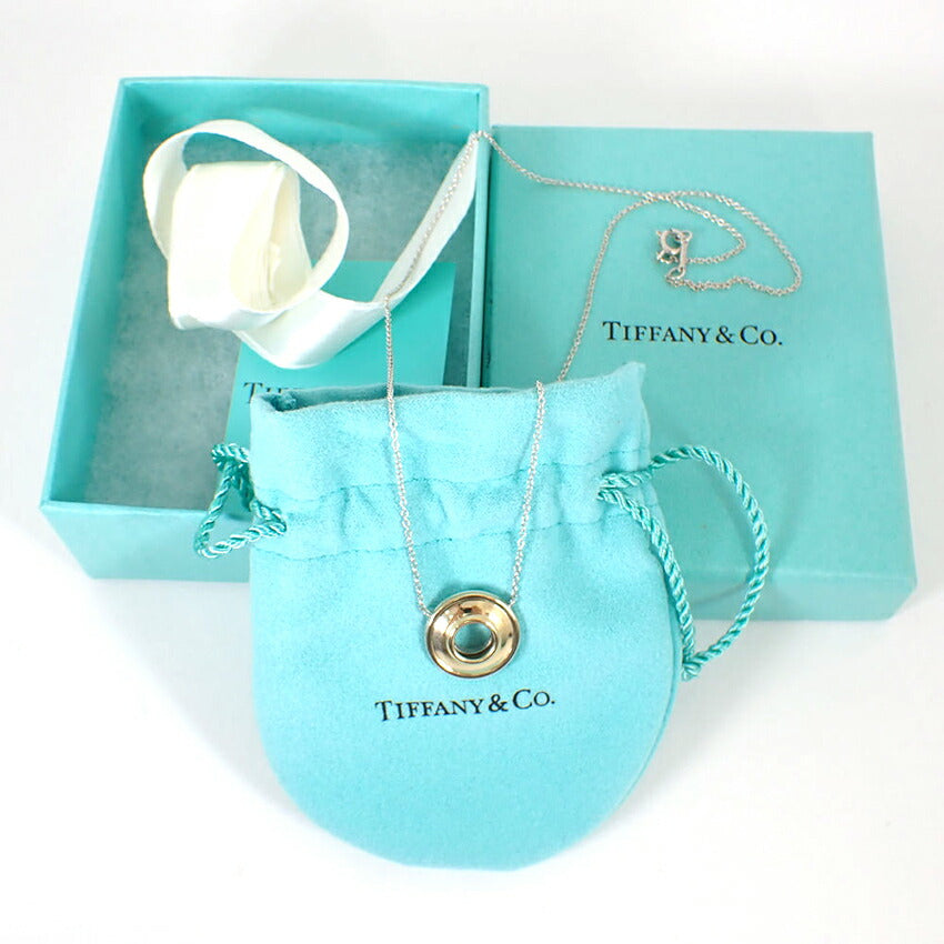 【中古】TIFFANY/ティファニー 925/750 マジックサークル ペンダント/ネックレス/j173-9